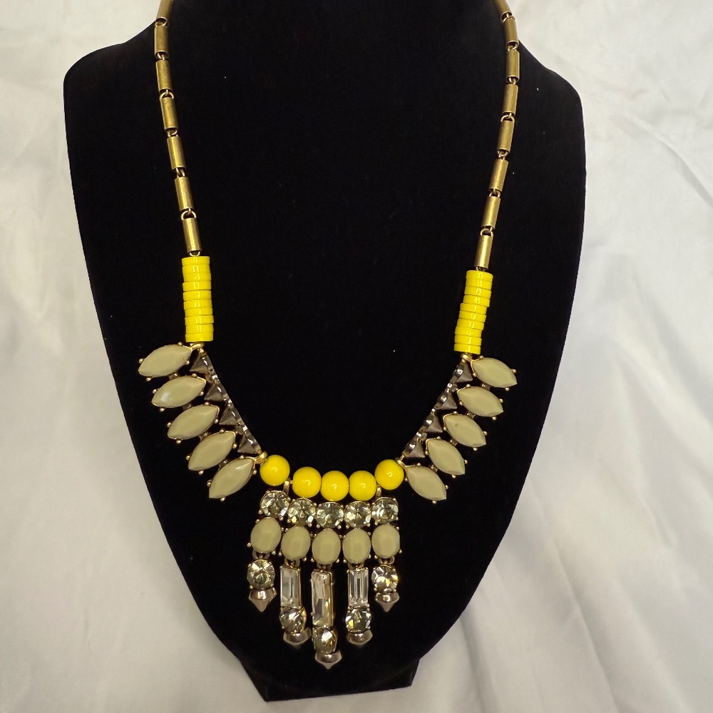 JCrew Yelloe and Grey Necklace